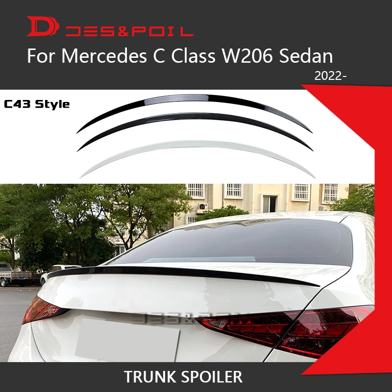 

C Class W206 Trunk Rear Spoiler Wing C43 AMG Style For Mercedes Benz C200 C220 C260 C300 2022 2023 Car Styling