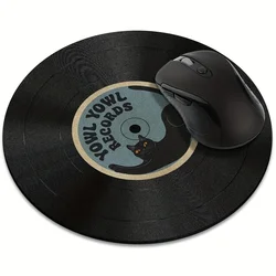 Retro Vinyl-Inspired Round Non-Slip Mouse Pad - Unique Desk Accessory and Office Decor - 200X200X2MM