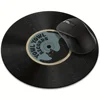 Vintage Vinyl Inspired Mouse Pad Round Non-Slip Rubber Computer Desk Mat Accessories Office Mouse Mat Playmat Rug Desk Gadgets