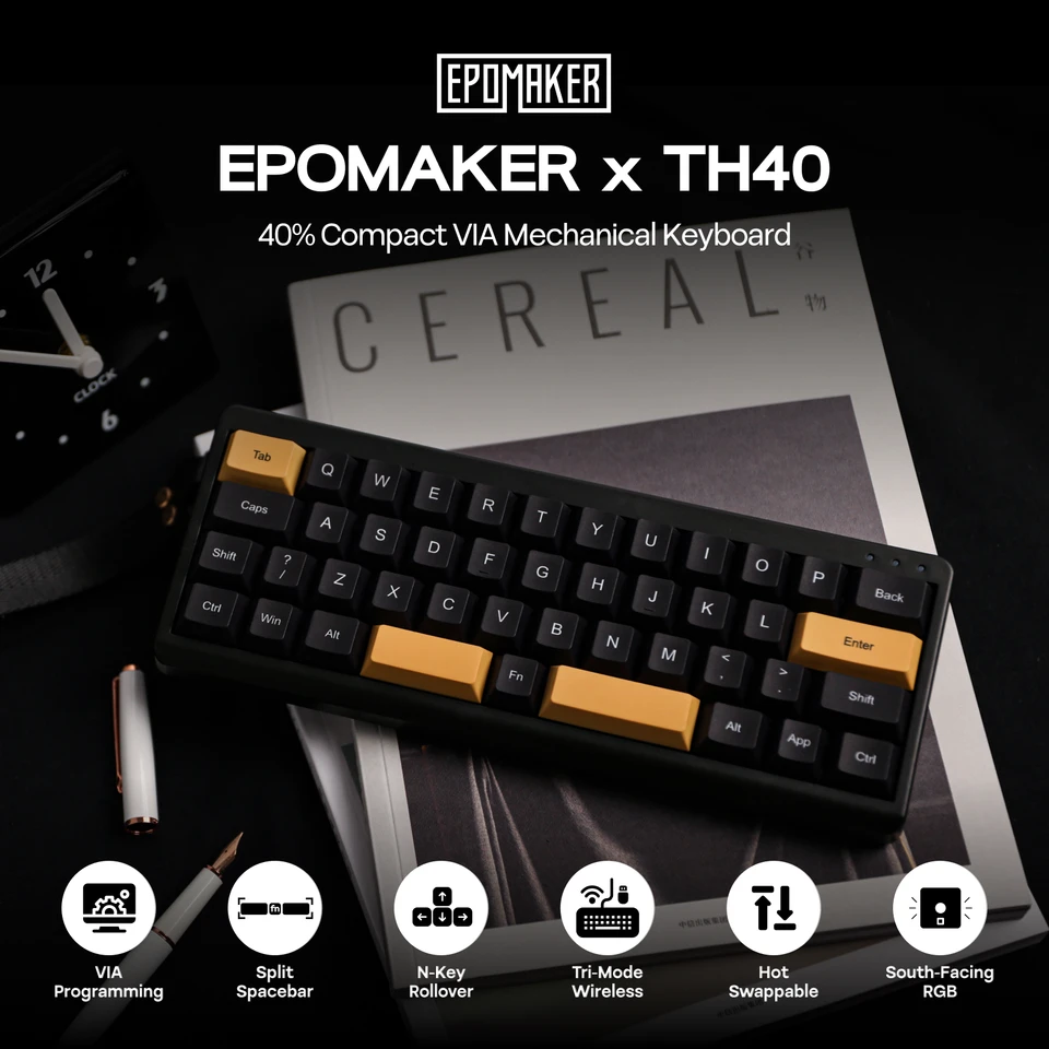 EPOMAKER TH40 QMK/VIA 超小型 40% レイアウト ホットスワップ対応