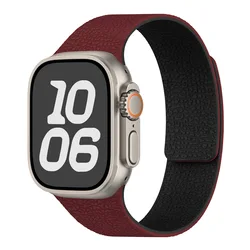Magnetic Strap for Smartwatch Bands - Sleek and Versatile Bracelet Accessory (Wine black)