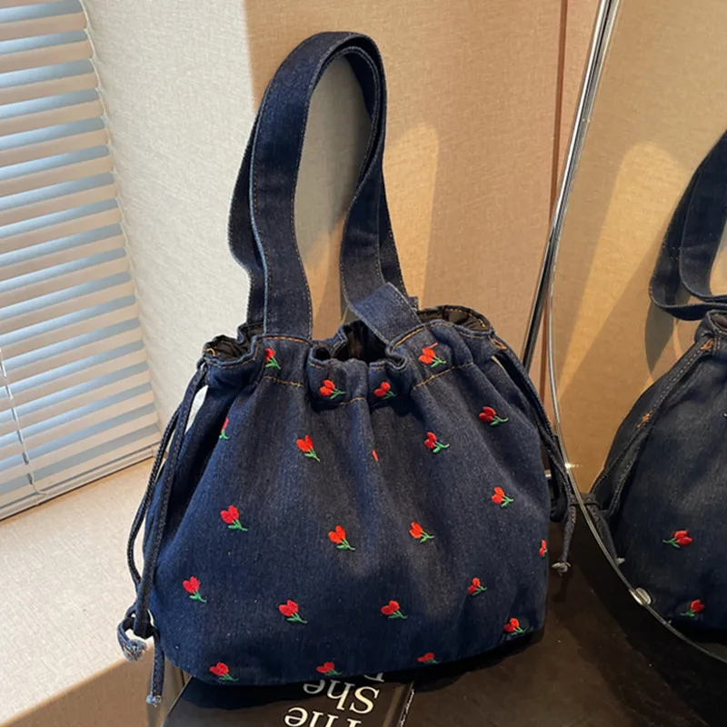 Spacious Denim Fashion Designer Shoulder Bag - High Quality & Durable Commuter Tote