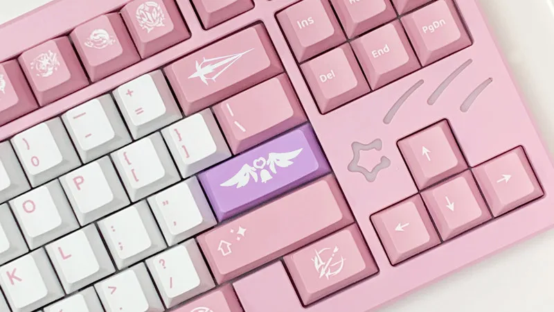 Anime Gaming Keycap Grupo 140 Teclas por Conjunto Elysia Keycaps Pbt Dye Subbed Perfil Cereja Honkai Impacto Keychron Gh60 Gk64 - Imagem 5