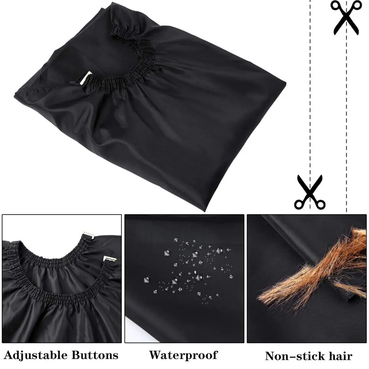 Black Salon Barber Cape for Men Women Hair Cutting Cape Hairdressing Cape Hair Cut Apron Hair Shampoo Dye  Tools Accessories 5