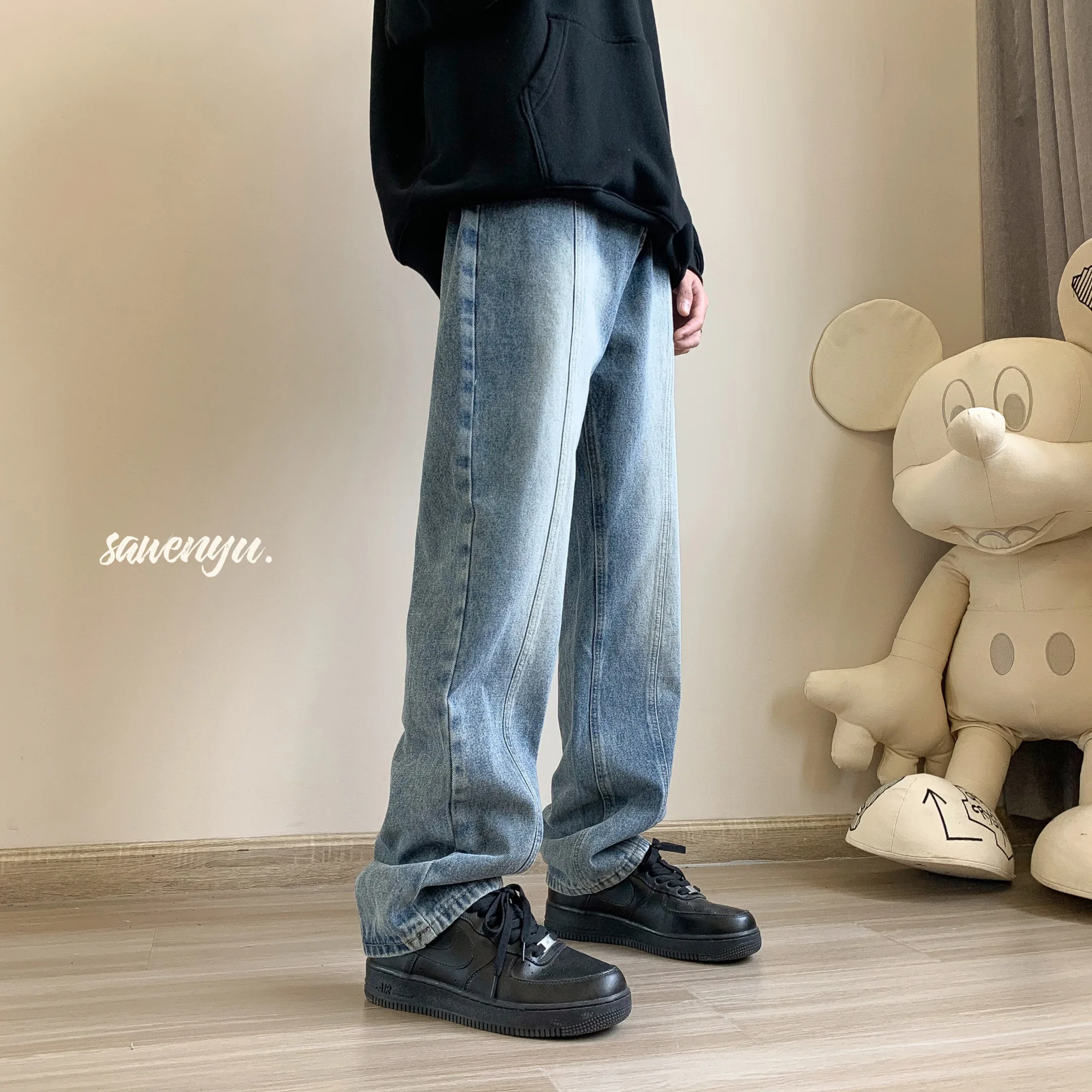 

Wide Pants Man Korean Popular Clothes Wide Leg Jeans New Rock Loose Trousers American Vintage Cargo Pants Men Baggy Men's