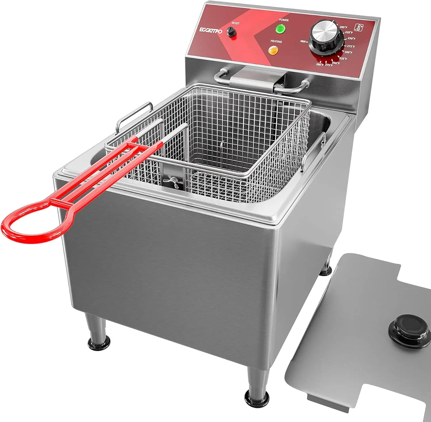 Deep Fryer with Basket Commercial 12L Electric Countertop Fryer Stainless Steel Deep Fryers for Restaurant Home Use with Extra L