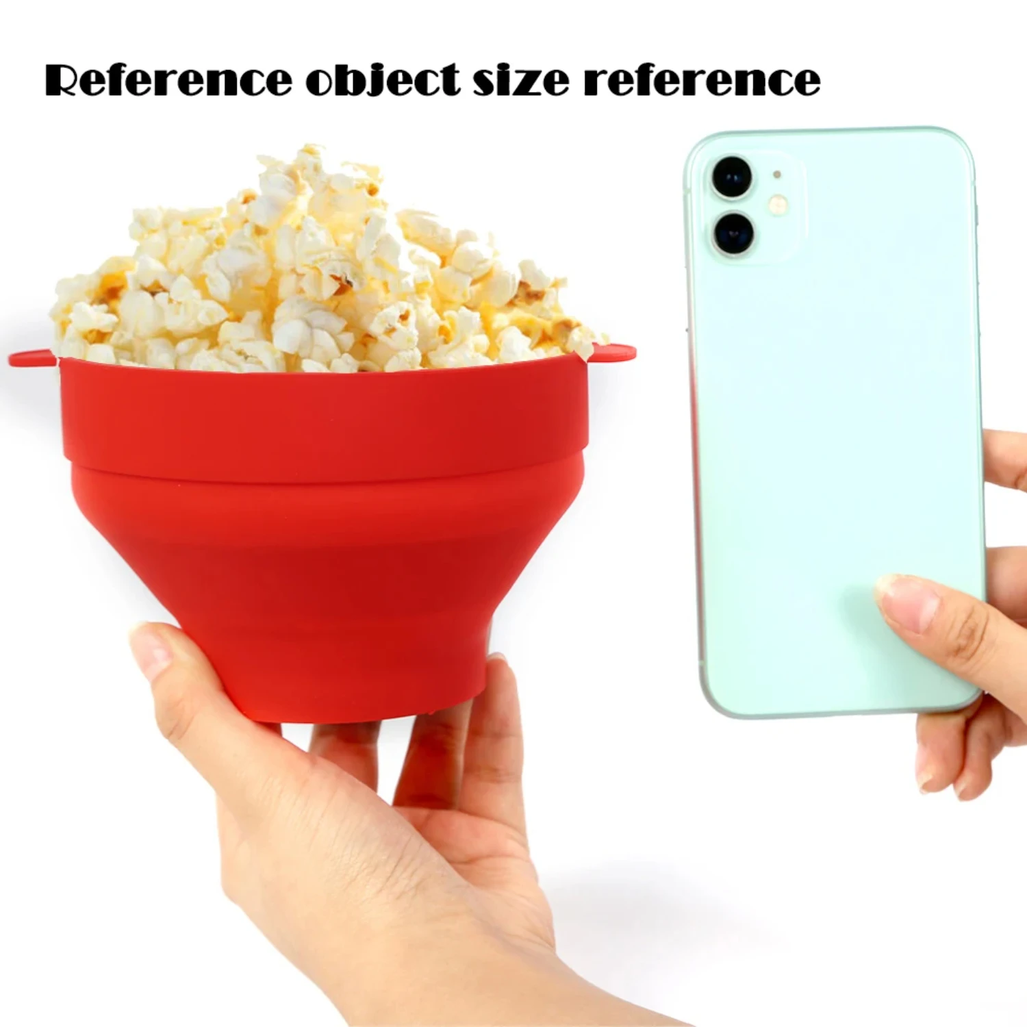 Silicone DIY Microwave Popcorn Bowl Bucket with Lid Easy Tools for Making Popcorn Chips and Fruit Dishes