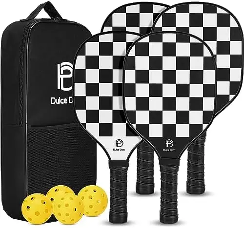 

Pickleball Paddles Set of 4 - USAPA Approved Pickle Ball Rackets Set, 4 Paddles with 4 Pickle Balls and Portable Bag for Beginne