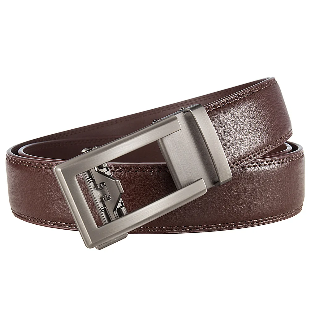 Hohe Qualität männer Leder Gürtel Männlich Automatische Gun Gold Schnalle Mann Ratsche Gürtel Luxus Designer für Männer Formale 3,5 cm Plus Größe – Detail 7