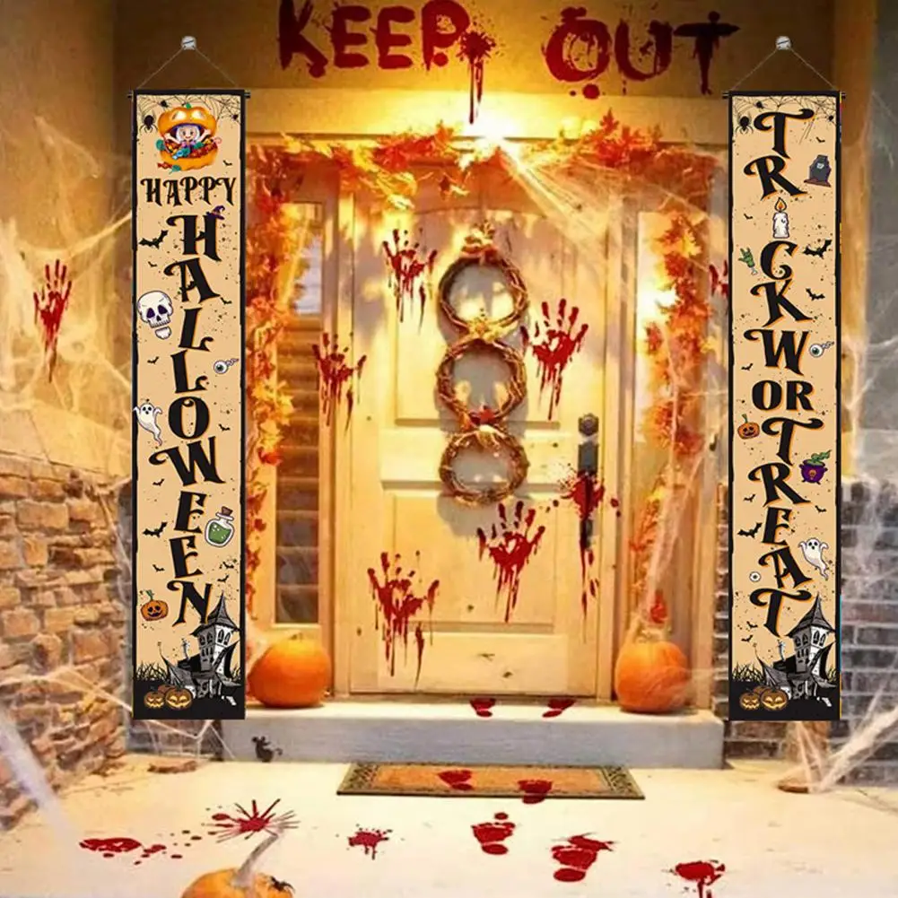 

Spooky Party Backdrops Spooky Halloween Background Spooky Halloween Decorations Haunted House Pumpkin Pattern Door Banners for A
