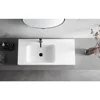 Bathroom Sink, Wall-Mount or On Countertop, 40" with Square Sink and Flat Space, Single Faucet Hole, Solid Surface 6