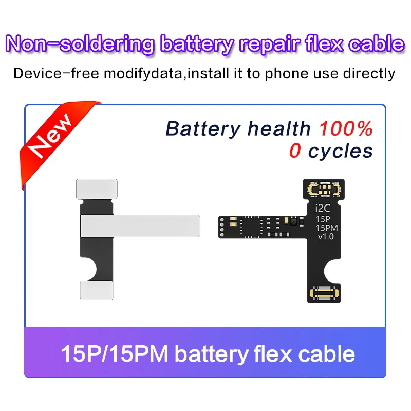 i2C 비 납땜 배터리 수리 FPC Flex For iPhone 15 14 13 12 11 Pro Max i2c I6S BR-13 KC01 KC02S KC03 태그 케이블 교체