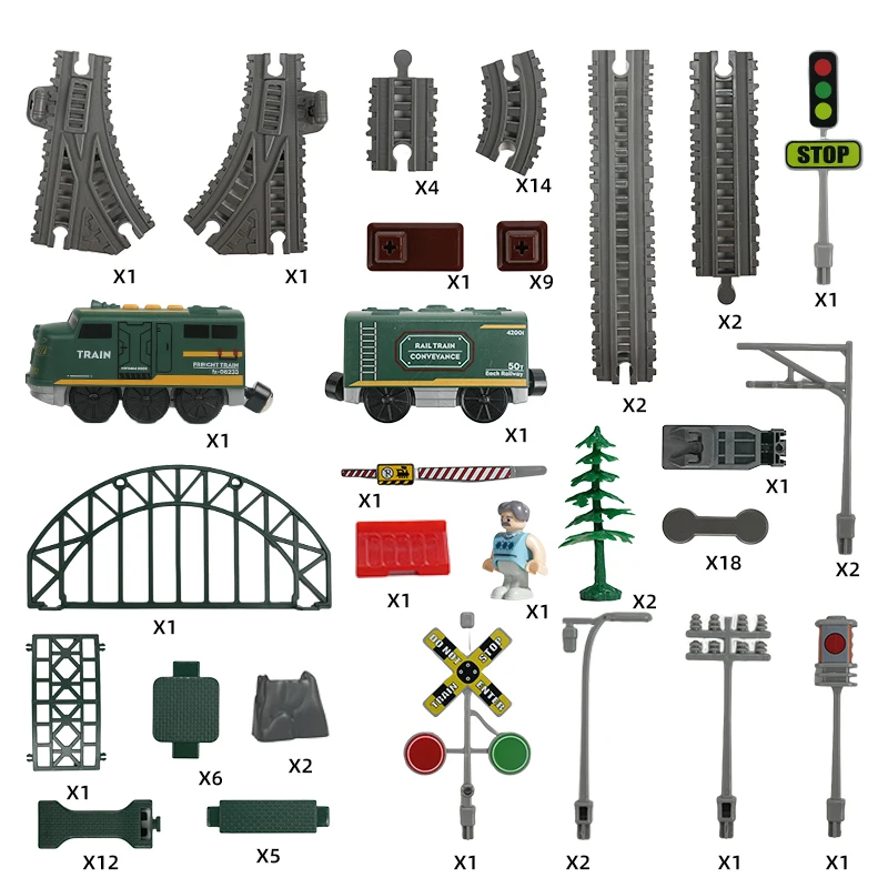 مجموعة مسارات القطار الكلاسيكي 88 قطعة - رحلة المغ...