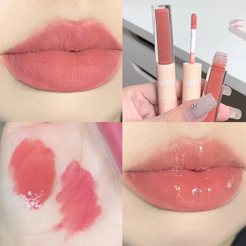 Specchio A Doppia Testa Water Light Lip Glaze Matte Liquid Lipstick Long Lasting Facile Da Colorare Waterproof Lip Gloss Beauty Makeup