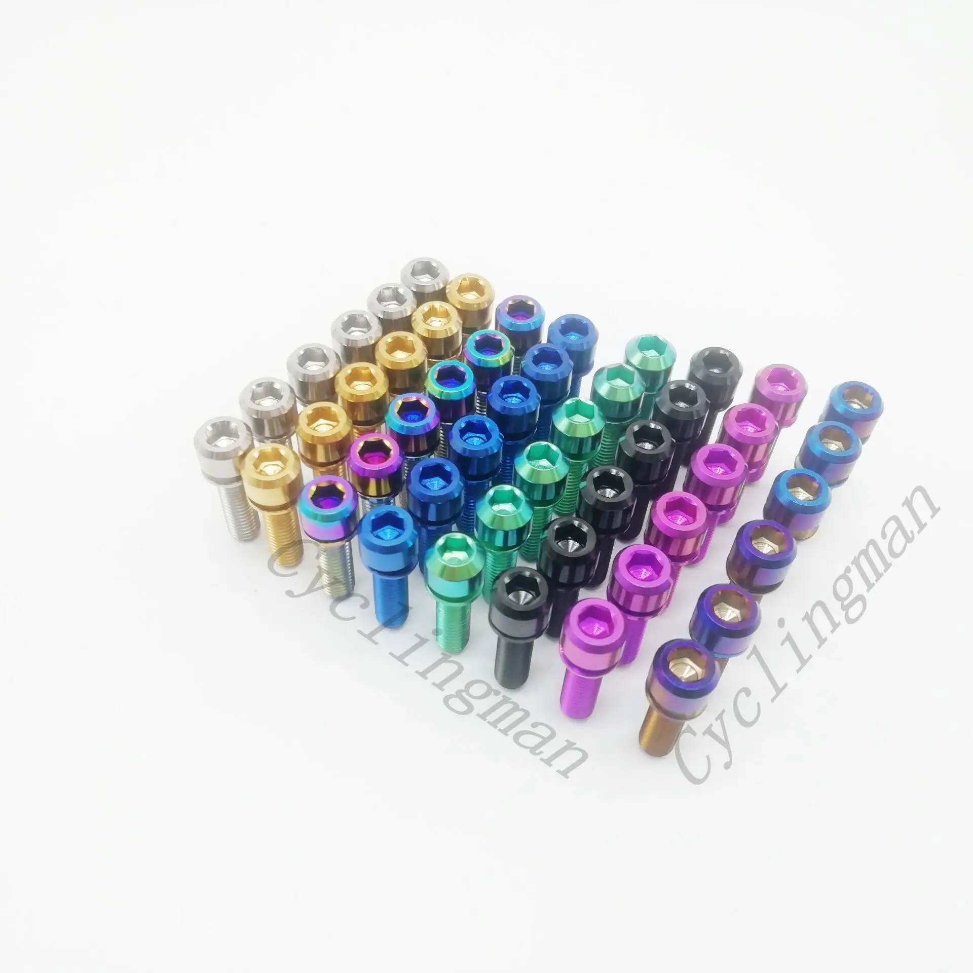 Vibrant Titanium Hex Socket Bolts with Washer - Round Head (6-Pack)