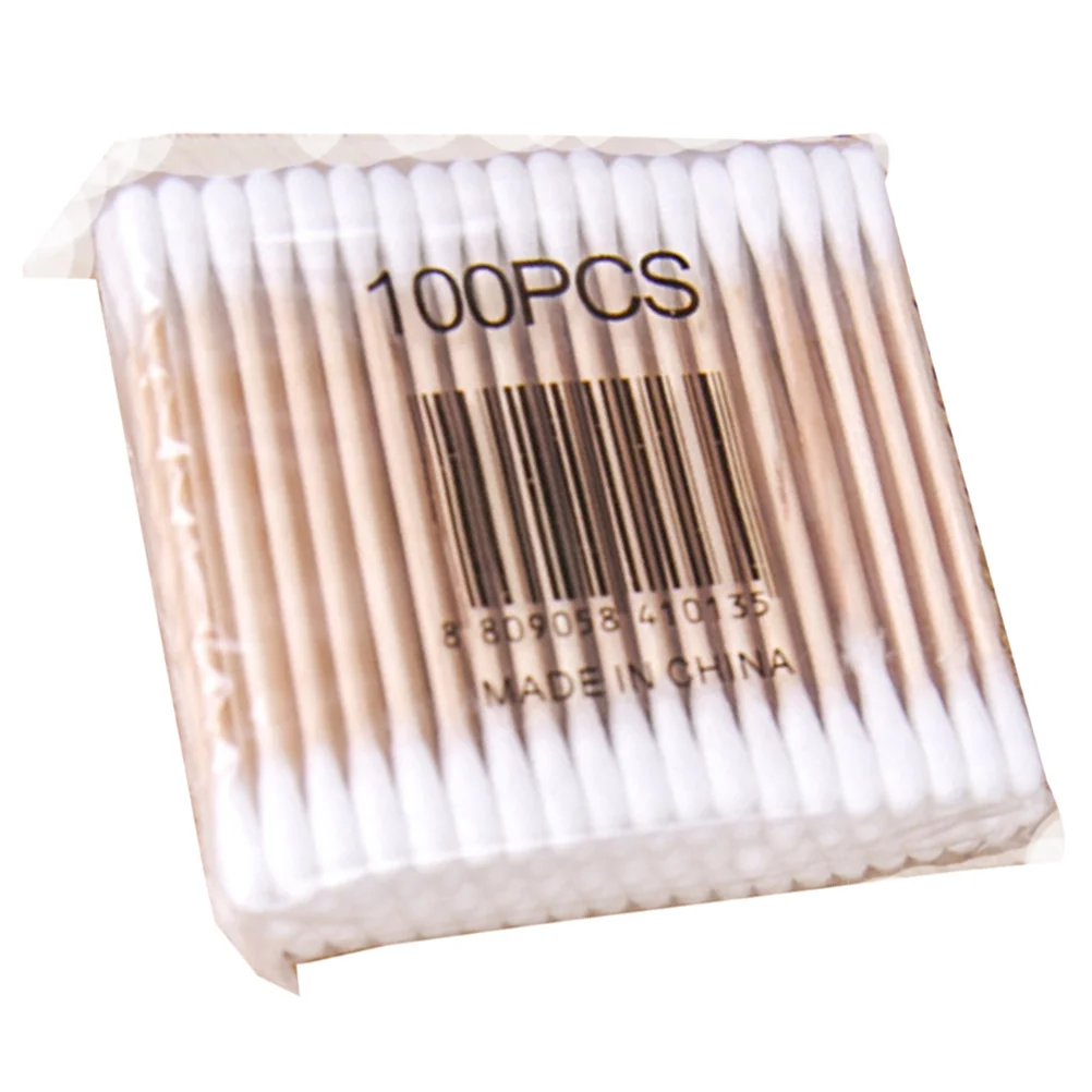 

500pcs Cotton Swabs Double Round Tips Cotton Buds Multipurpose Swabs for Makeup Ear Clean Tools White