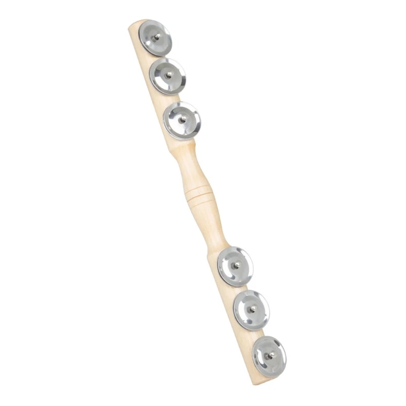 

652D Single Row Handheld Tambourine Hand Bells Shaker Rattle Handheld Percussion