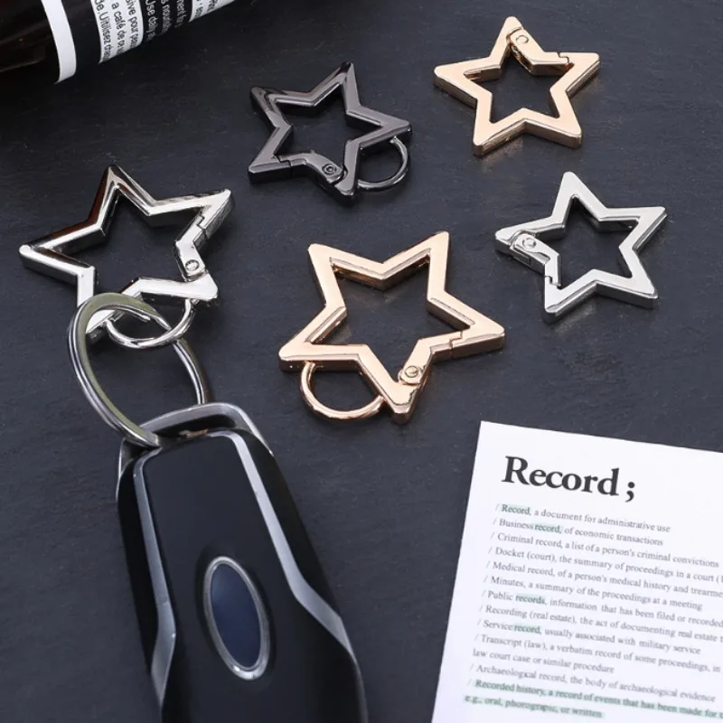 Pentagram Metal Ring Spring Clasp Star Shape Lobster Clasp Connection Buckle for DIY Jewelry Making Keychain Pendant Accessories