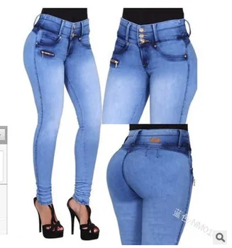 Close-fitting Jeans Women's New Autumn High-waisted Grind White Pleated Button Zipper Pencil Pants Small Foot Pants Jeans Y2k 1