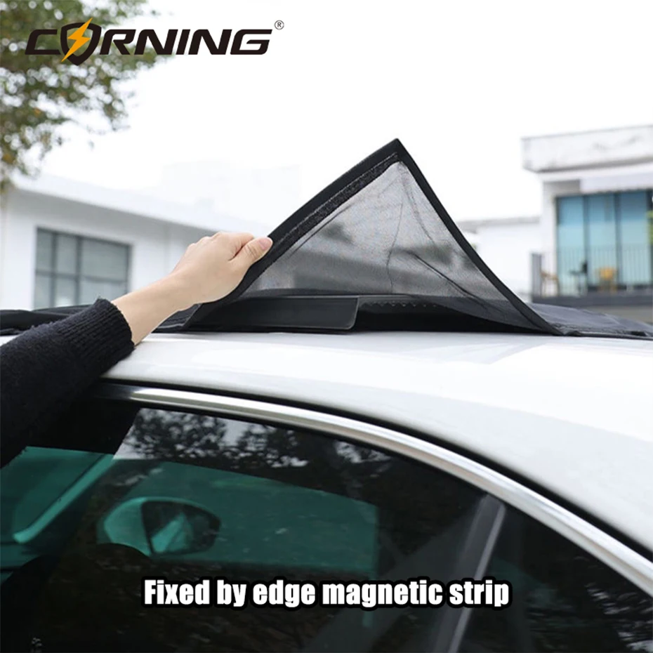 Auto-Sonnenschutznetz gegen Mücken, Sonnenschutz, Wärmeisolierung, Sonnenschutzdach, magnetisches Saugnetz, Sonnenschutz, Belüftungsnetz – Detail 4