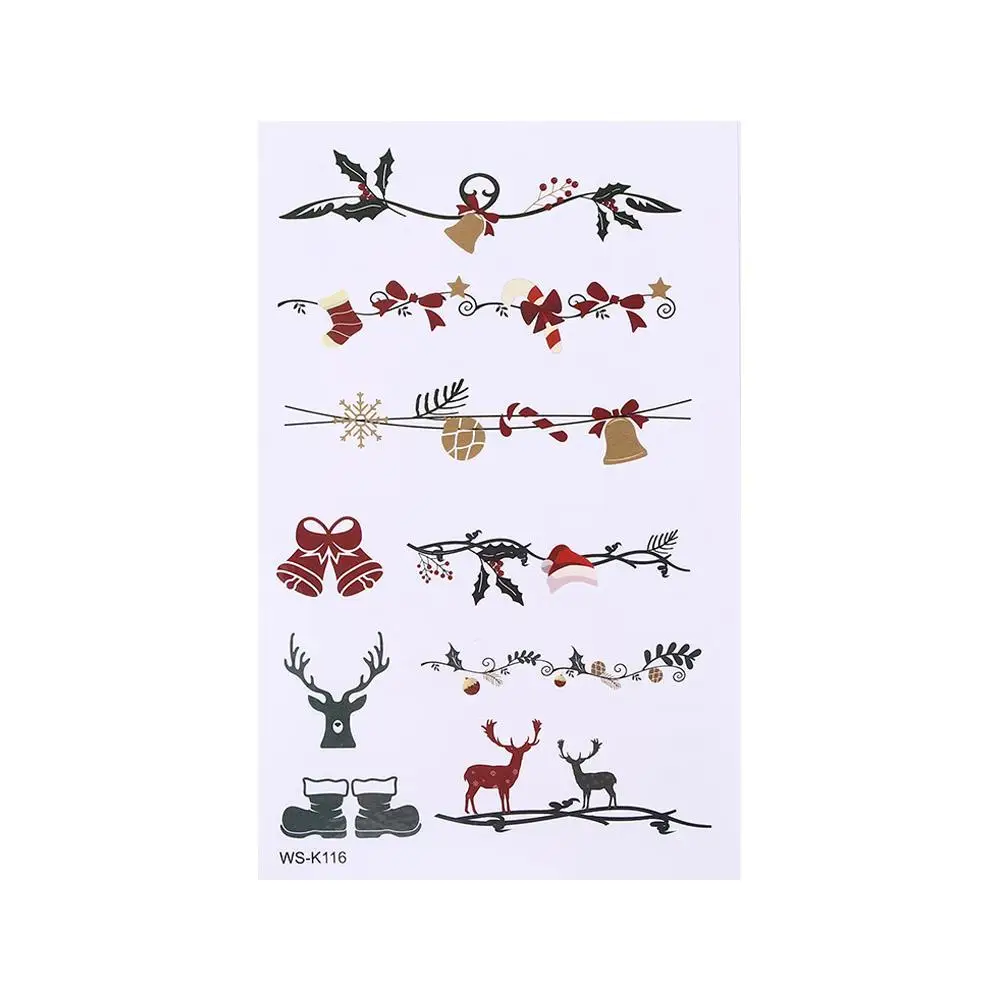 Festival supplies Arm Neck Decorate Gift Cartoon Christmas Tattoo Stickers Fake tattoo Temporary Tattoos Body Art Decals