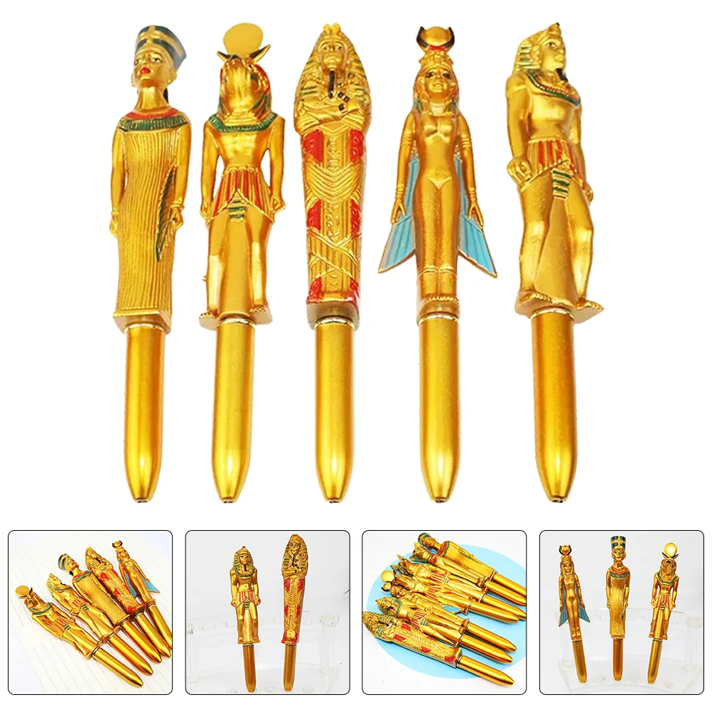 Operitacx Novelty Ballpoint Pen Egyptian Pharaoh Gel Ink Creative Writing Pens Stationery Supplies School Office Children Gift pair boys magic stretchable camouflage glove winter warm gloves non slip ski gloves for children kids outdoor care supplies