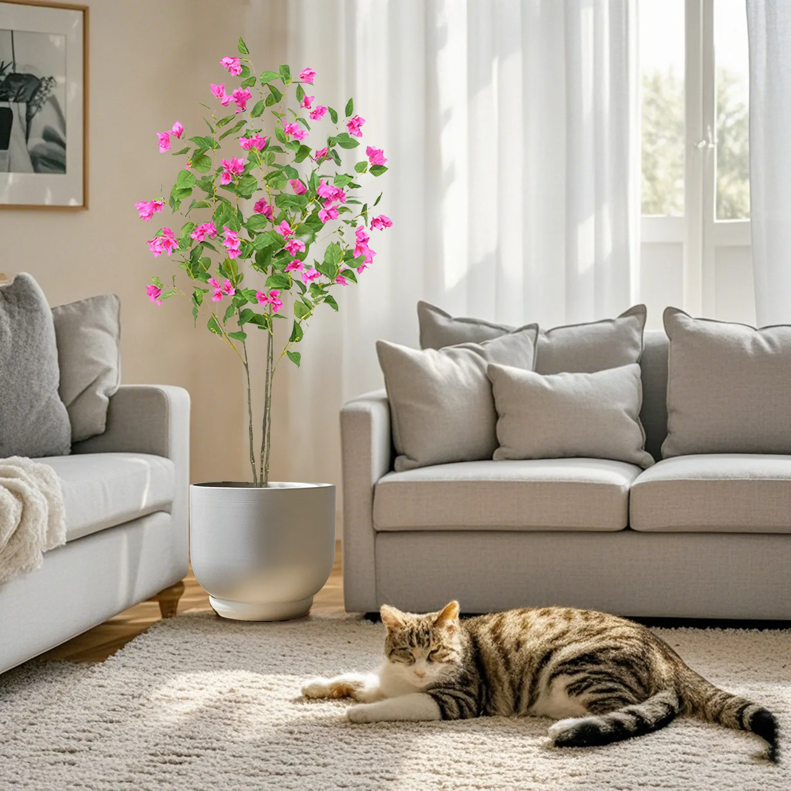 Künstlicher Baum mit fühlen sich echt an, Blätter, Bougainvillea-Blumen, Baum für Fotografie, Studio, Atmosphäre, Dekoration, Heimlandschaft – Detail 13