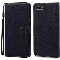 Premium Wallet Leather Flip Case - Elegant Protective Cover for Y5 Prime 2018 (Black)