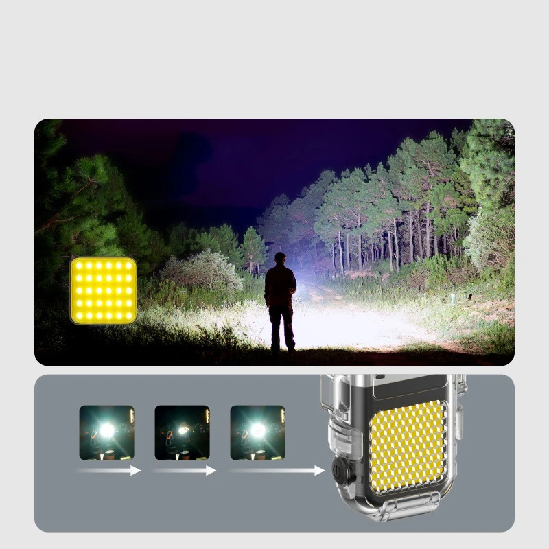 Luminous Transparent Waterproof Lighter Plasma Double Arc Windproof Lighter USB Rechargeable Lighter Outdoor Camping Gift 4