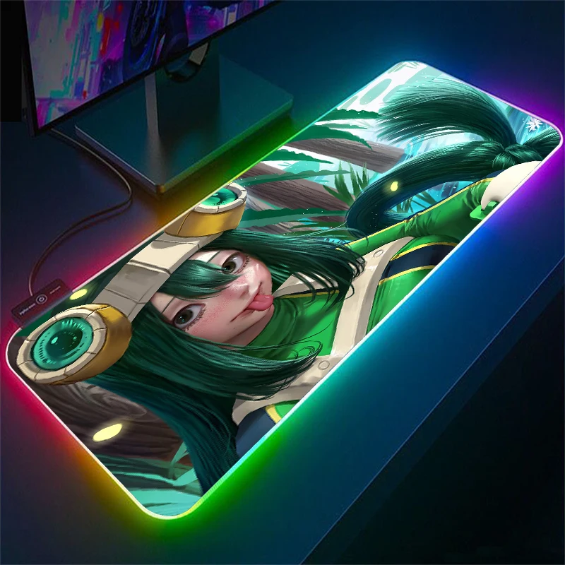 RGB Large Anime My Hero Academia Gaming Computer Mousepad Gamer Mouse  Carpet Bakugou Katsuki Desk with LED Backlit Support DIY - AliExpress