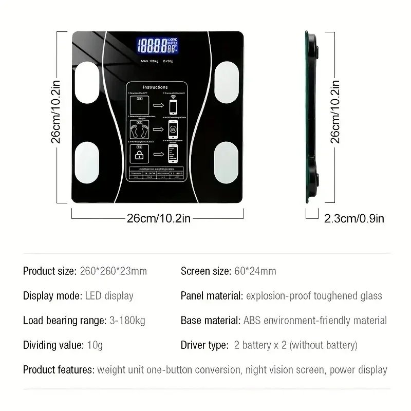 Electronic Scale 1pc Weight Scale Household Small Precise Charging Human Body Household Body Fat Scale