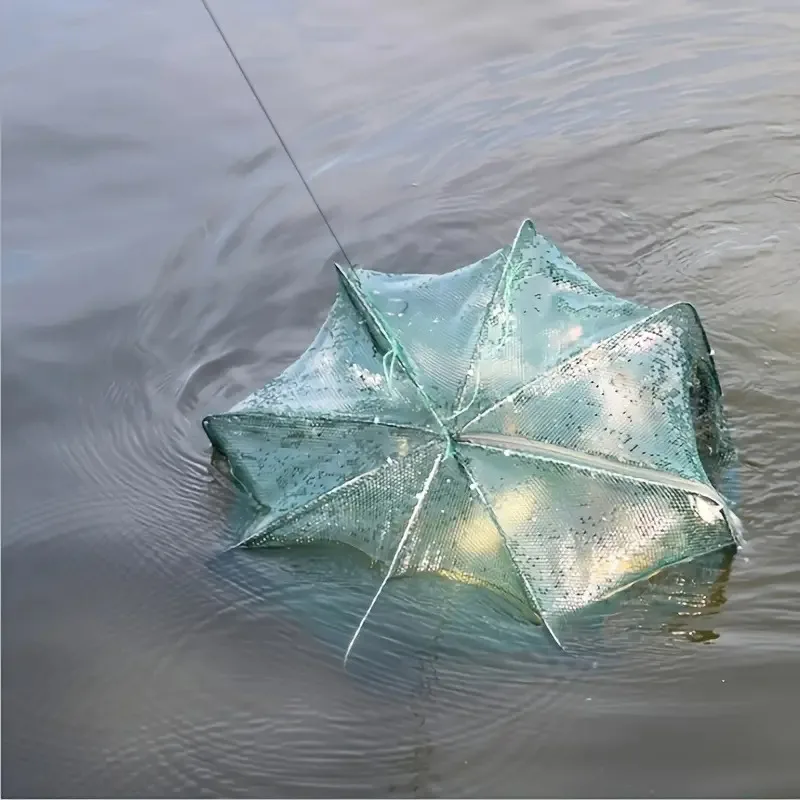 Fishing Net 1pc Foldable 8-Hole for Catching Shrimp Crab Lobster and Fish Lightweight Durable Trap for Easy Fishing fishing net