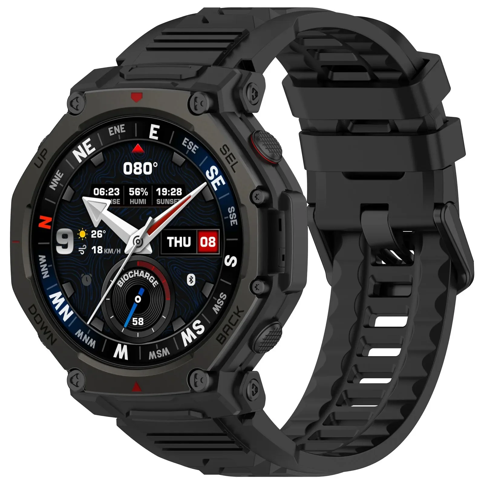 Silicone Elastic Sport Strap for 48mm Smartwatch - Replacement Bracelet Accessory