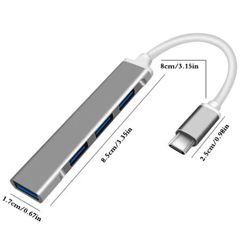 USB C 허브 3.0 C 타입 3.1, 4 포트 멀티 스플리터 어댑터, OTG 컴퓨터 액세서리