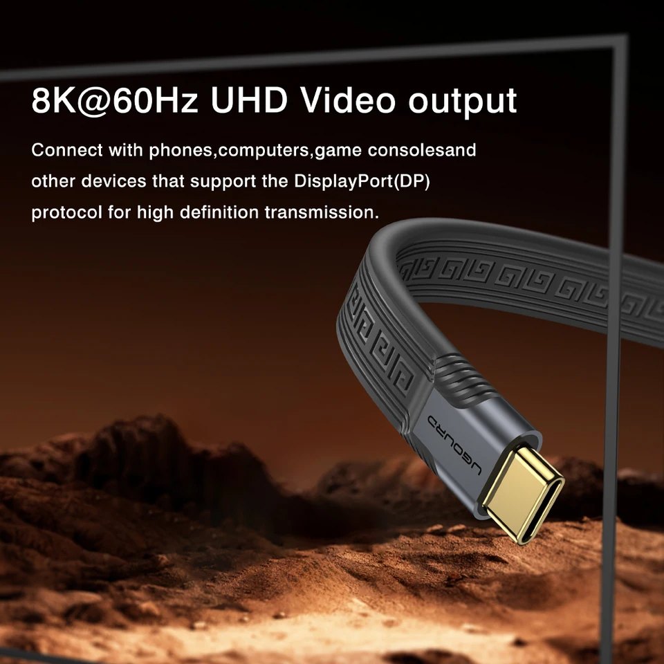 Cavo USB 4 AWADUO, 240W PD, 40Gbps, Supporto Thunderbolt 4, Uscita Video 8K, 1 Metro