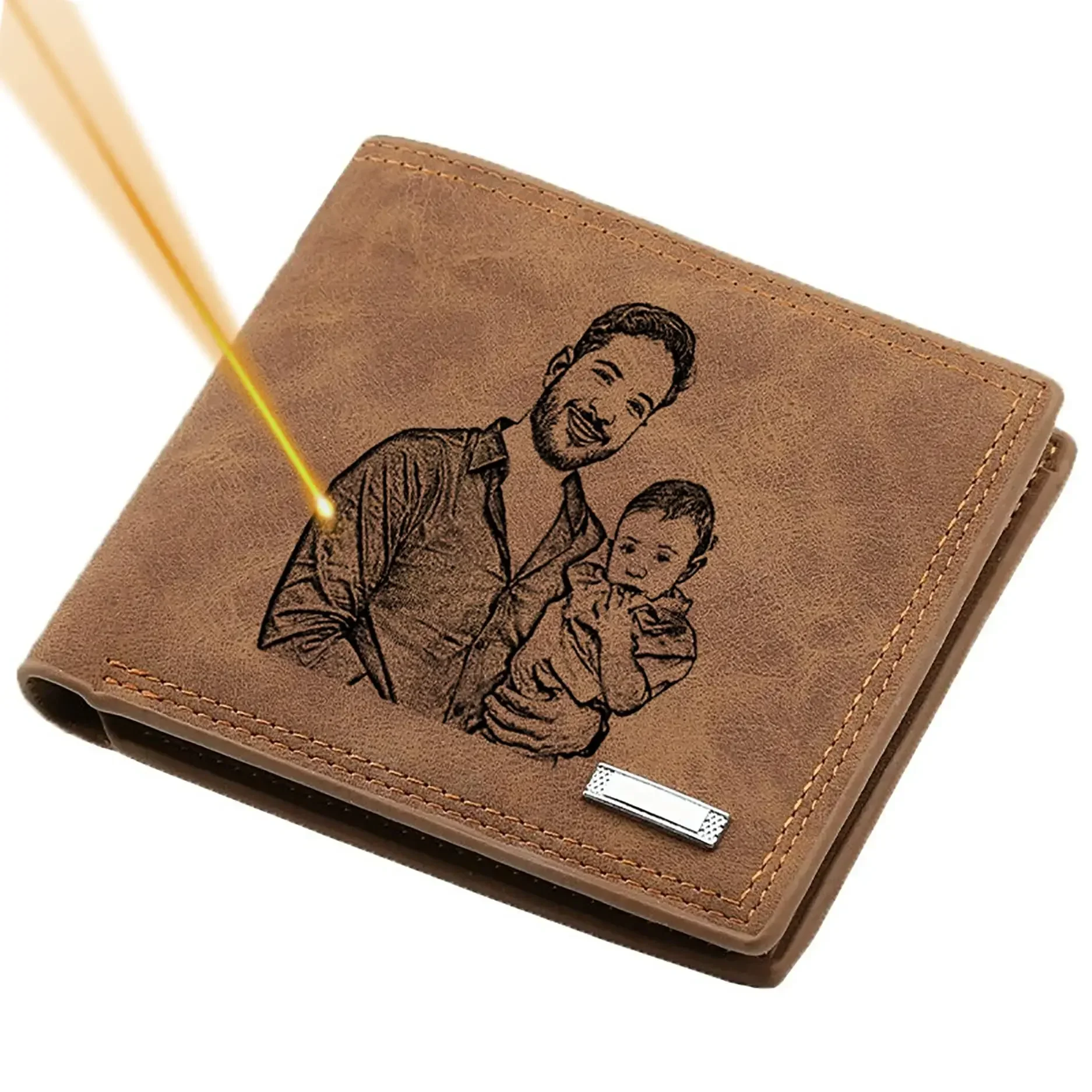 Men Wallets Personalized Photo Birthday Anniversary Custom Wallets for BF Christmas Customized Gifts for Dad Fathers Husband Son