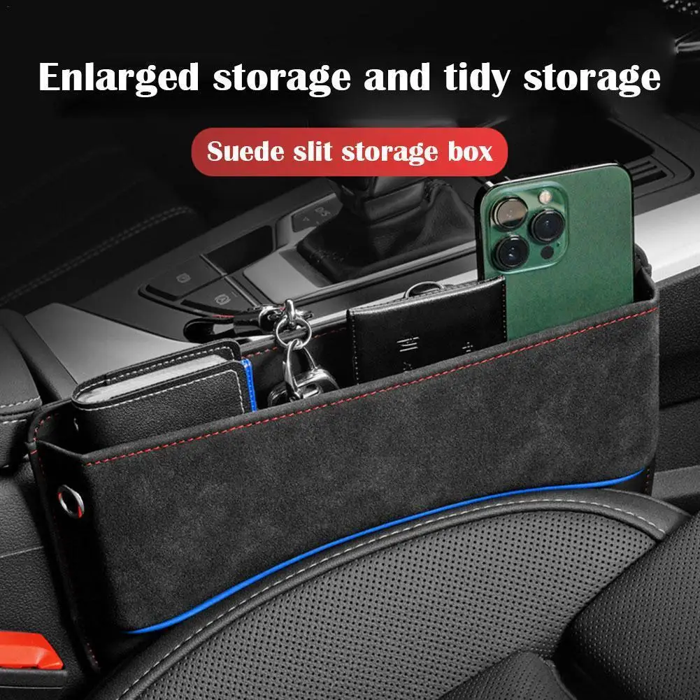 

Suede Seat Side Storage Pocket For Car Seat Gap Filler Organizer Box Pu Leather Car Crevice Stowing Tidy Interior Parts Q2E8