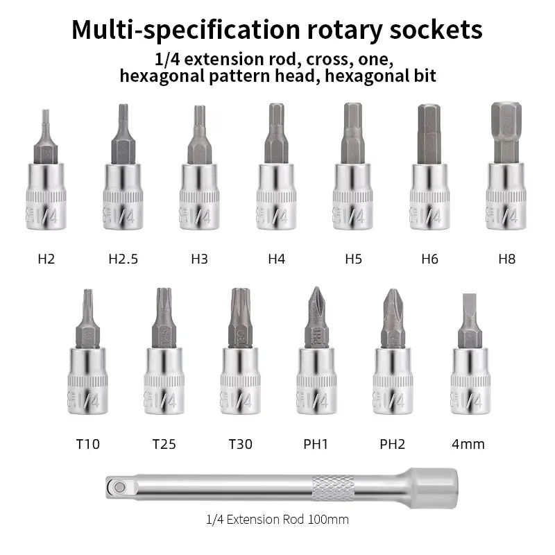 TOOPRE 자전거 15피스 토크 렌치 세트 1/4인치 드라이브 사전 설정 조절 가능 2-24Nm 라쳇 렌치 세트 자전거 수리 도구