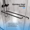 Shower Door，Royal Guard 44-48" W x 70" H Semi-Frameless Double Sliding Glass  SGCC Tempered Glass，Bypass Shower ，Matte Black 3