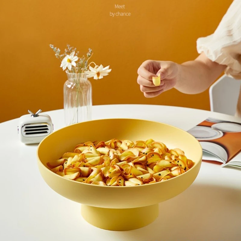 Fruit Vegetable Dish with Drainage Holes, Elegant Plastic Basket for Kitchen Counter/Table Centerpiece Decorative Storage Basket 3