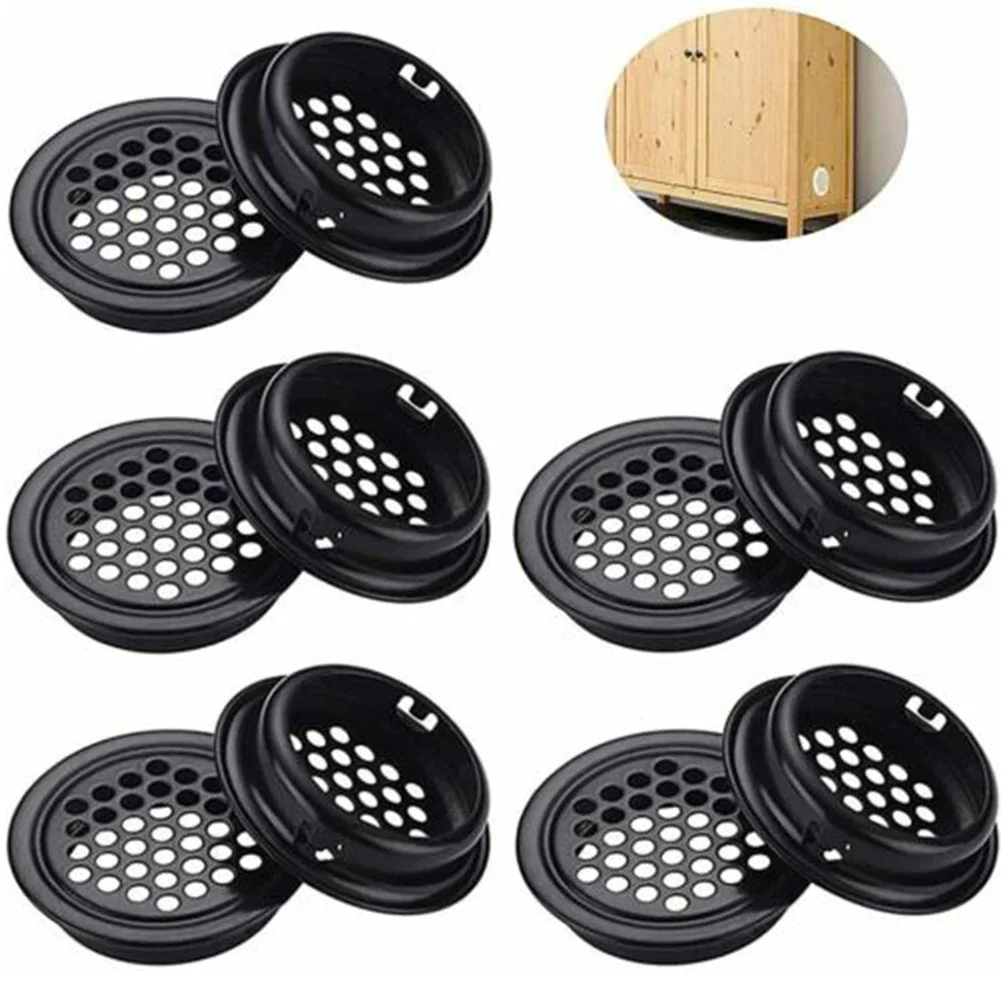 10pcs 35mm Round Cabinet Air Duct Vent Steel Louver Mesh Hole Plug Decoration Cover Wardrobe Grille Ventilation Systems