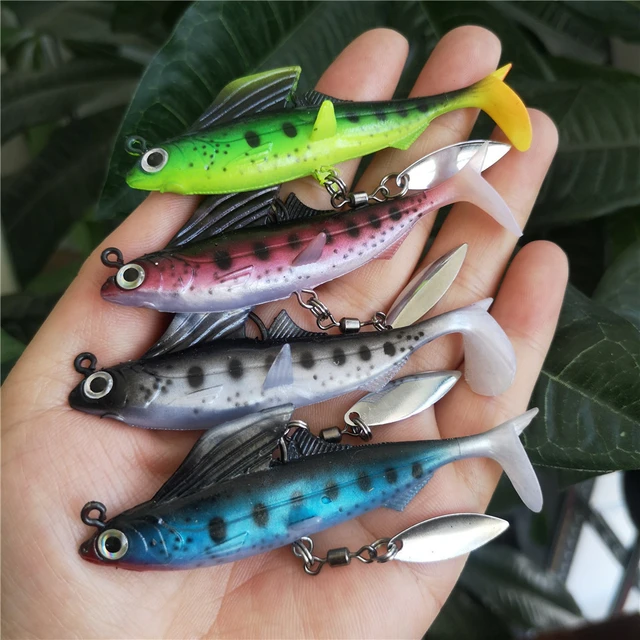 Soft Bait Silicone Fishing Lure 80mm 13g Spinner Lead Head Jig