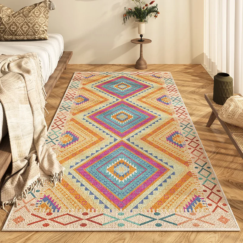 

Nordic Bohemian Style Carpet Bedroom Luxury Bedside Non Slip Carpets Living Room Sofa Coffee Table Waterproof Anti Fouling Rug