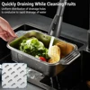 LMETJMA Expandable Sink Colander Stainless Steel Sink Dish Drying Rack Kitchen Drainer Basket Drain Tray Sink Organizer JT318 3