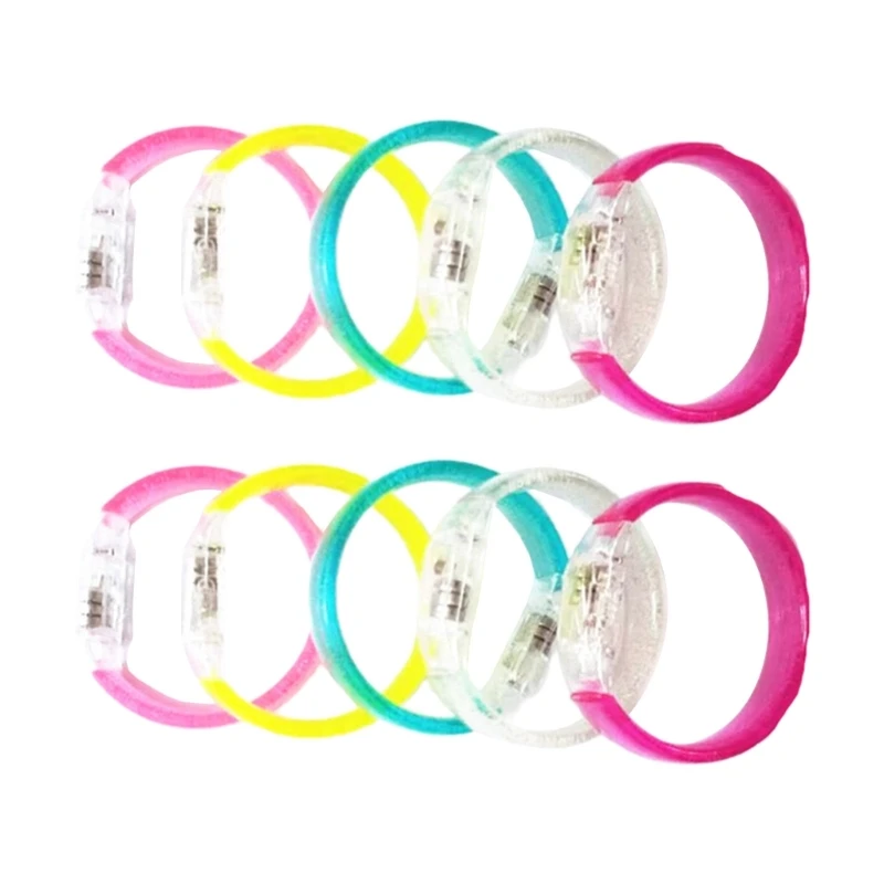 

10pcs Multi Color Bubble Light Bracelets Luminous Wristbands Colorful Bangles