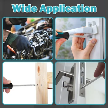 10 pcs Slotted Screwdriver Set,Magnetic Long Double Sided Inserts Screwdrivers,Professional Repair Tool Multi Function Hand Tool 3