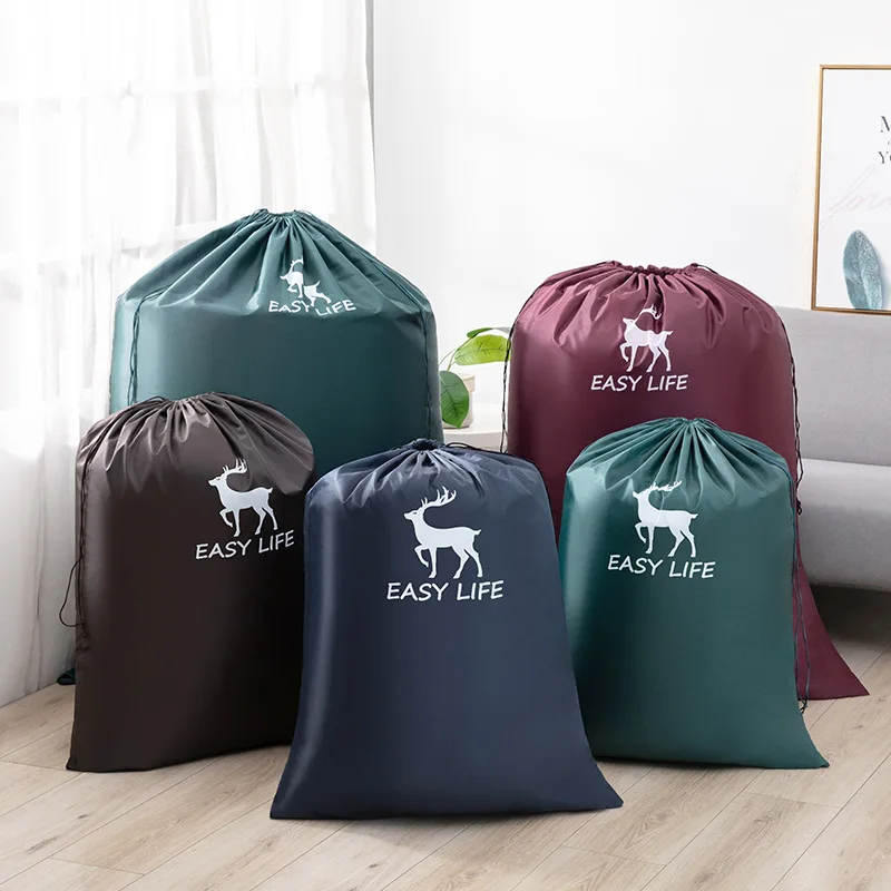 Large Quilt Storage Drawstring Bag Household Wardrobe Bedding Clothing Sorting Bag Dustproof Moving Packing Bundle Mouth Bags 2
