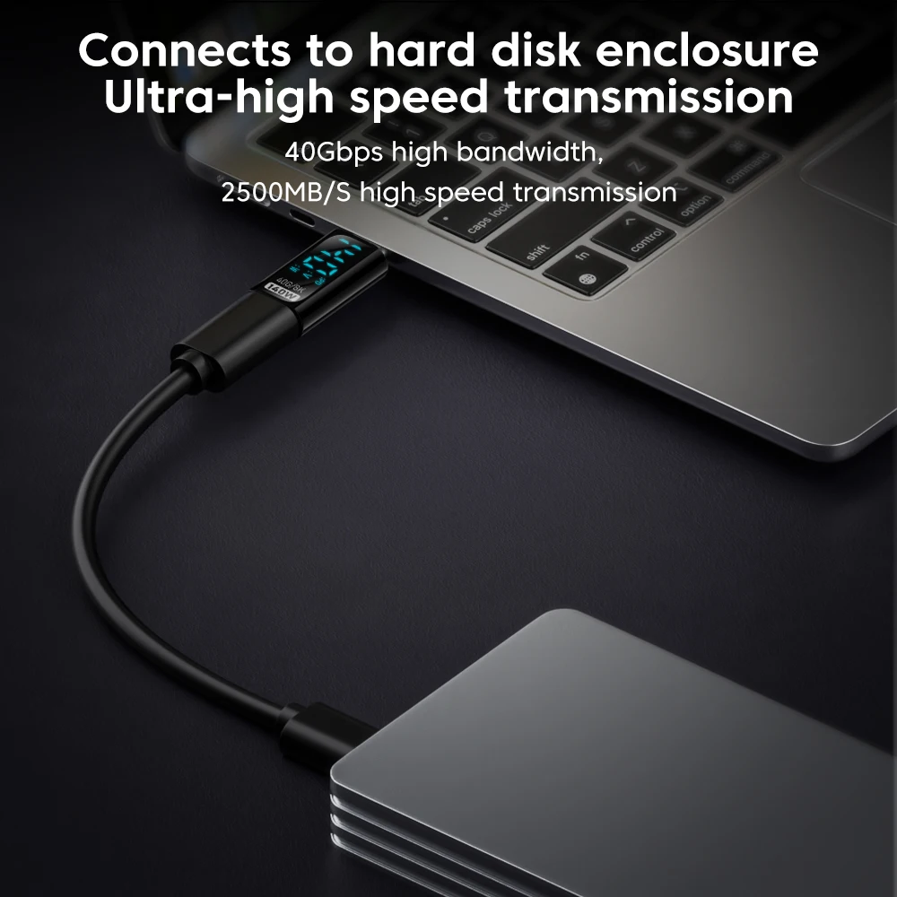 PD 140W 유형 C-유형 C 어댑터 디지털 디스플레이 OTG 40Gbps 고속 전송 8k@60Hz 화면 전송 충전 USB C 변환기