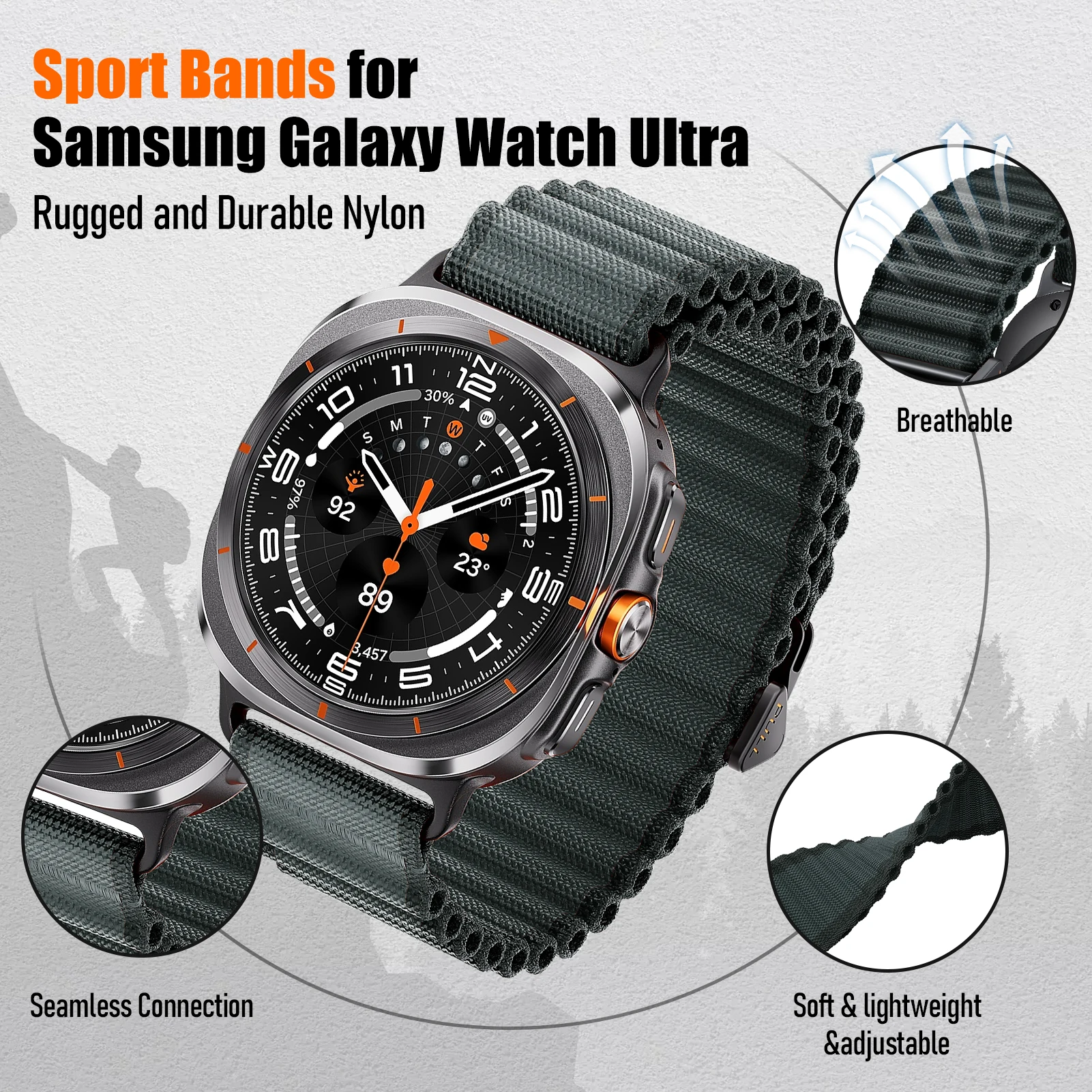 Nylon Sport Loop Trail Band - Premium Strap