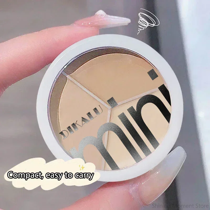 Face Concealer Palette 6.5g Natural 3-Color Cover Dark Circles Acne Pores Creamy Texture Concealer Face Brightening Liquid Foundation